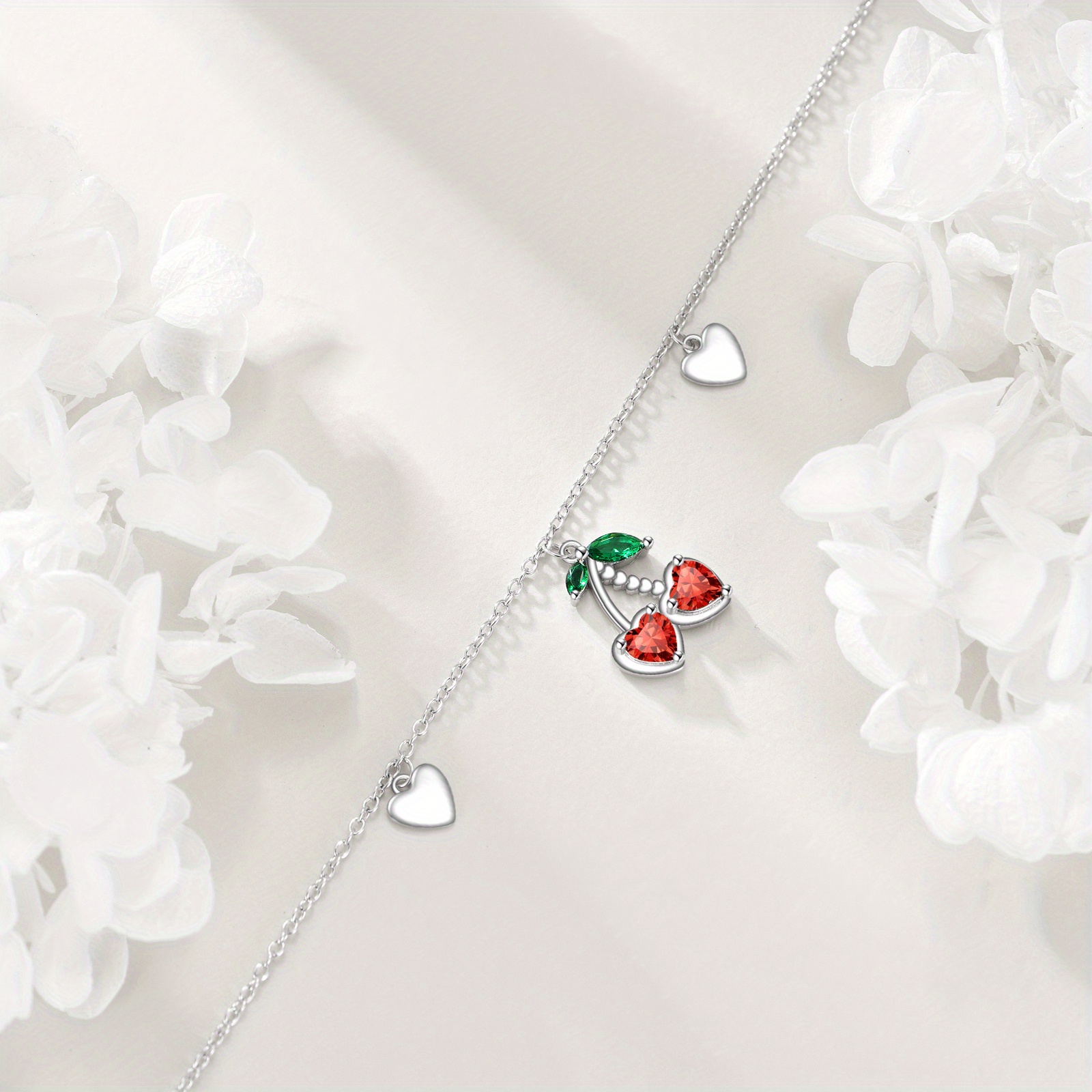 Cherry Bracelet 925 Sterling Silver Link Bracelet for Women